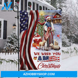 Christmas vibe, Christmas gift, Lamb of God, We wish you ameri Christmas - Jesus Flag