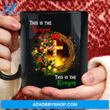 Christmas Wreath, This is the season This is the reason - Jesus, Christmas Black Mug