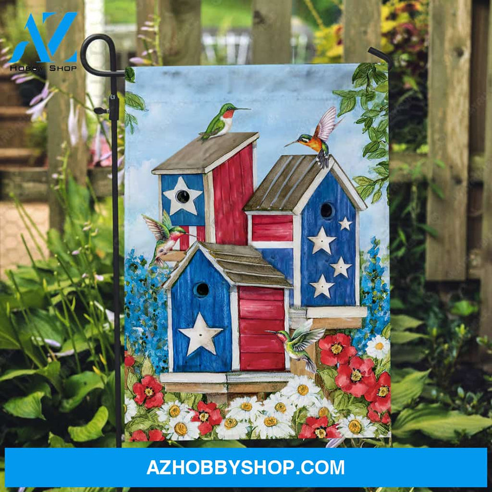 Colorful birdhouse, Hummingbird drawing, Flower garden - Jesus Flag