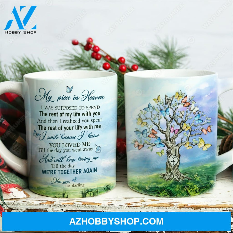 Colorful butterfly, Beautiful sky, Old tree, I realized you spent the rest of your life with me - Heaven AOP Mug