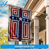 Colorful flag, White star, God bless America - Jesus Flag
