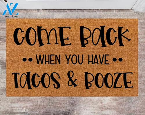 Come Back When You Have Tacos Monogram Rug Closing Gift Funny Doormat House Warming Gift Pet Lover Wedding Rug