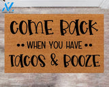 Come Back When You Have Tacos Monogram Rug Closing Gift Funny Doormat House Warming Gift Pet Lover Wedding Rug