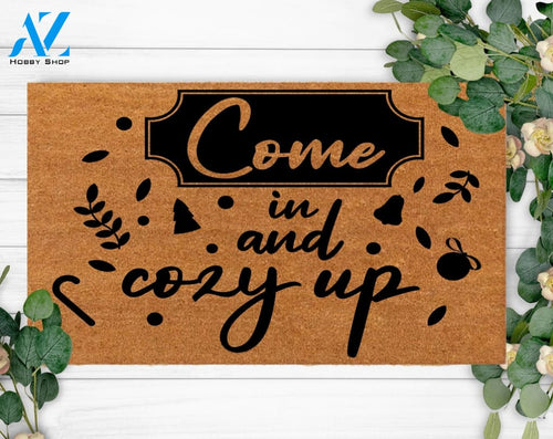 Come in Cozy up Cute Front Doormat New Home Owner Last Name Rug Present For Her & Him Porch Decor