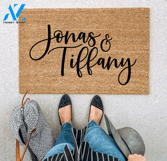 Couples Name Doormat Last Name Doormat Housewarming Gift Wedding Gift Custom Doormat Anniversary Personalized