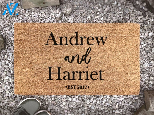 Couples Personalized Names Door Mat - Custom Coir Rug - New Home Gift - Cute Gift - Housewarming Gift - Couples Gift -