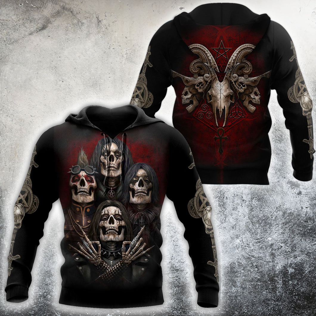 Unisex Hoodie All Over Print Skull Gifts Skull Boy Band Unisex Hoodie