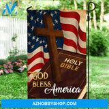 Cross drawing, Old bible, US flag, God bless America - Jesus Flag