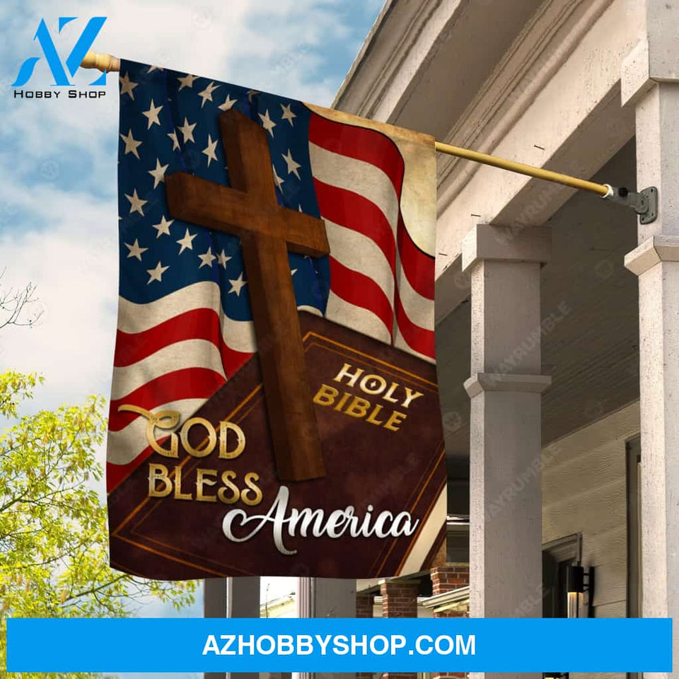 Cross drawing, Old bible, US flag, God bless America - Jesus Flag