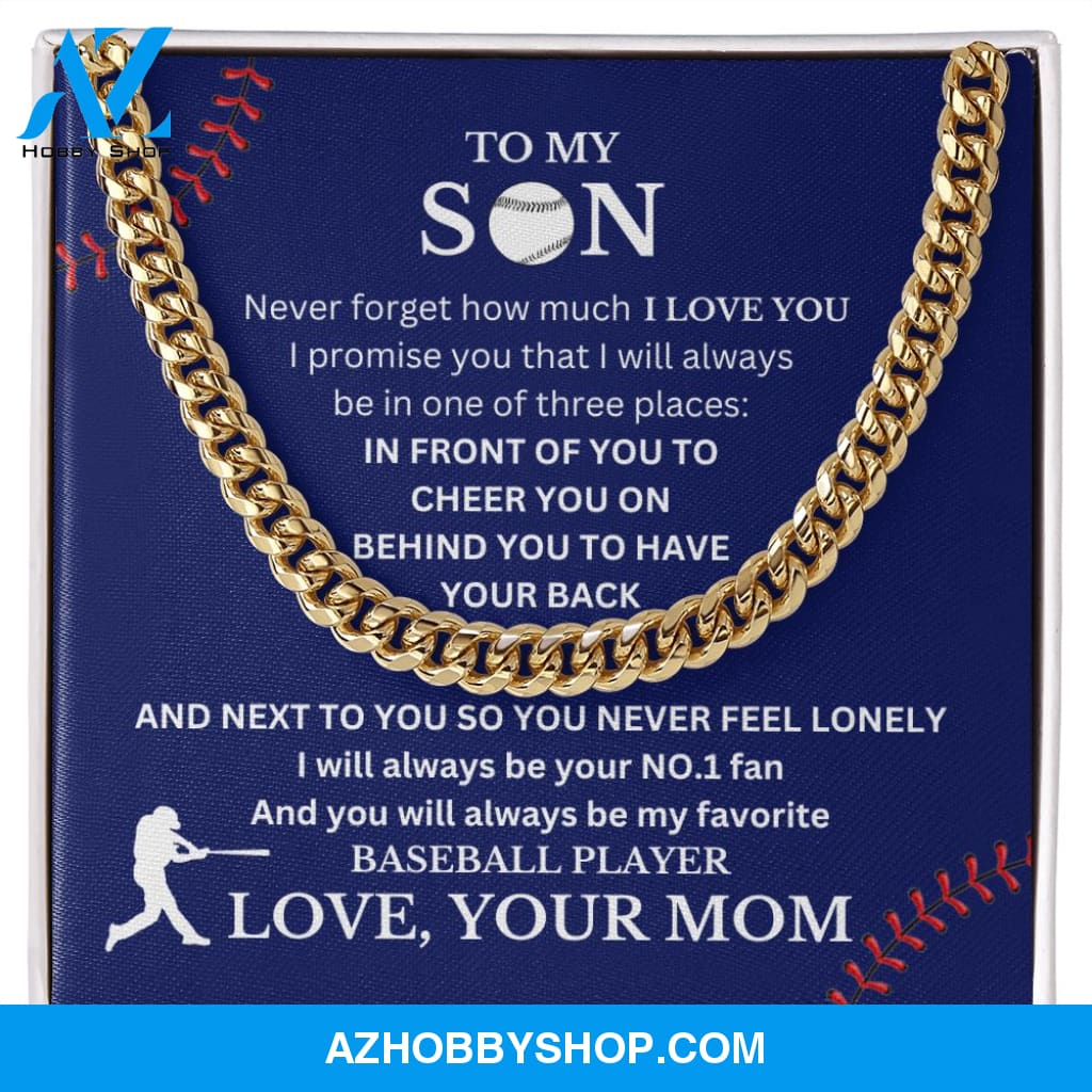 Cuban Link Necklace - My Baseball Son, Biggest Fan, From Mom