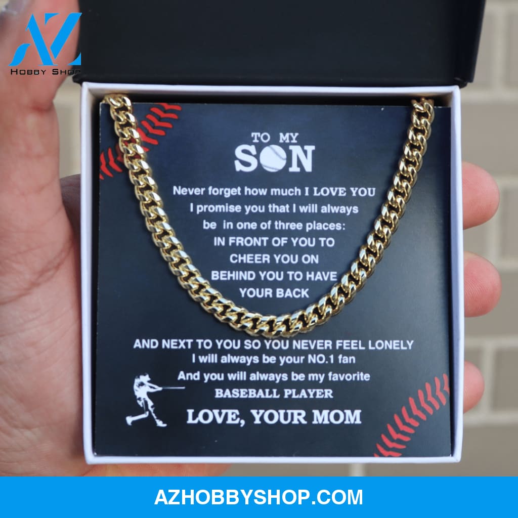 Cuban Link Necklace - My Baseball Son, Biggest Fan, From Mom