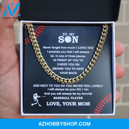 Cuban Link Necklace - My Baseball Son, Biggest Fan, From Mom