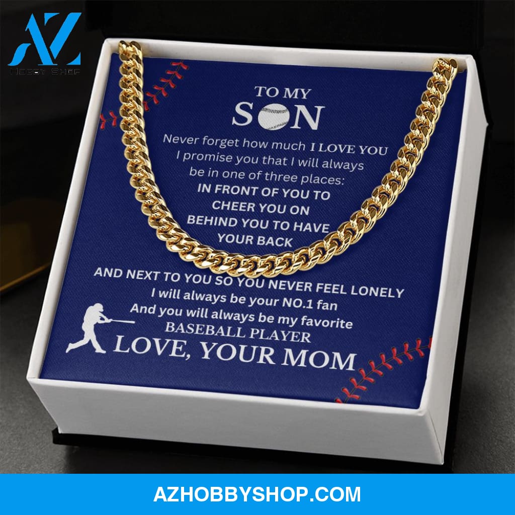 Cuban Link Necklace - My Baseball Son, Biggest Fan, From Mom