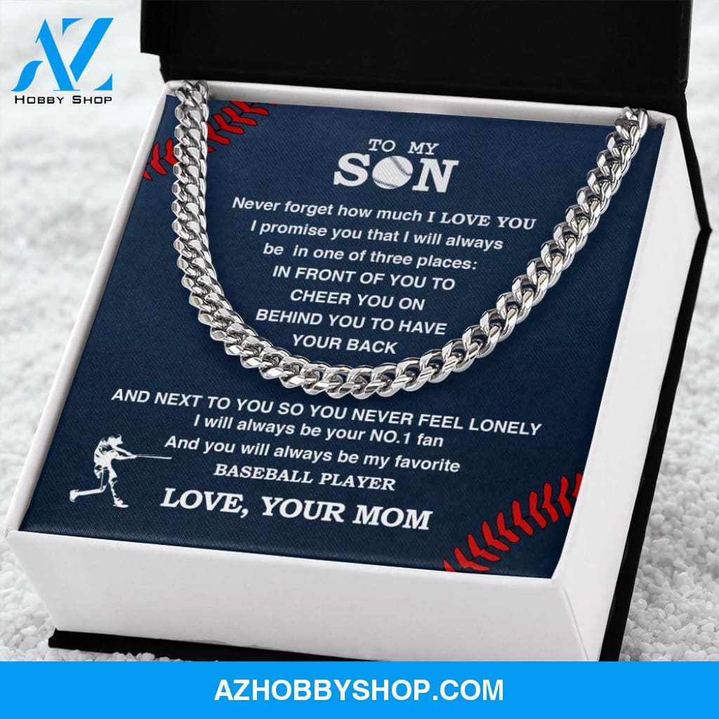 Cuban Link Necklace - My Baseball Son, Biggest Fan, From Mom