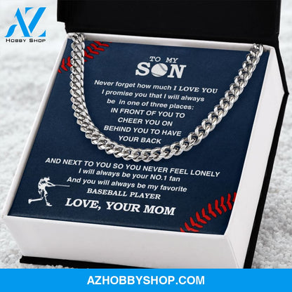 Cuban Link Necklace - My Baseball Son, Biggest Fan, From Mom