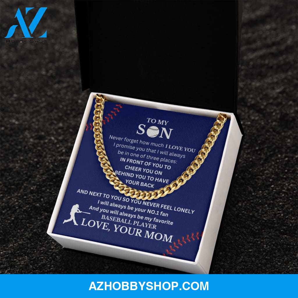Cuban Link Necklace - My Baseball Son, Biggest Fan, From Mom