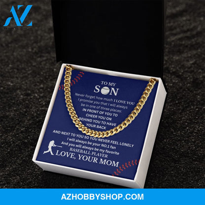 Cuban Link Necklace - My Baseball Son, Biggest Fan, From Mom