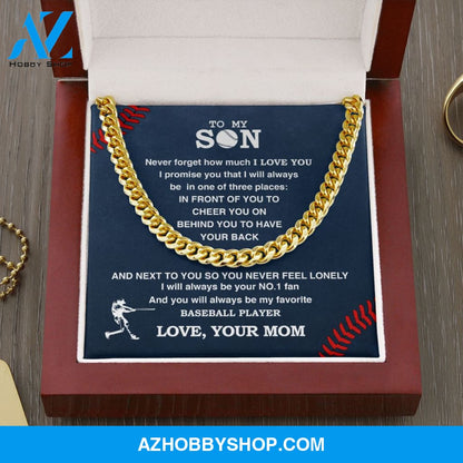Cuban Link Necklace - My Baseball Son, Biggest Fan, From Mom