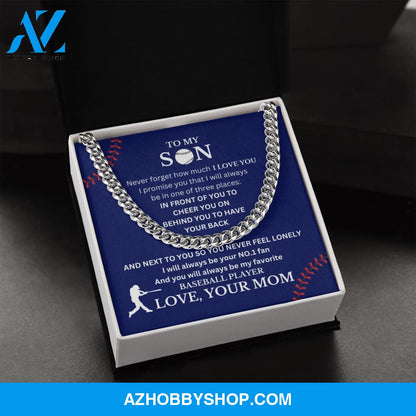 Cuban Link Necklace - My Baseball Son, Biggest Fan, From Mom