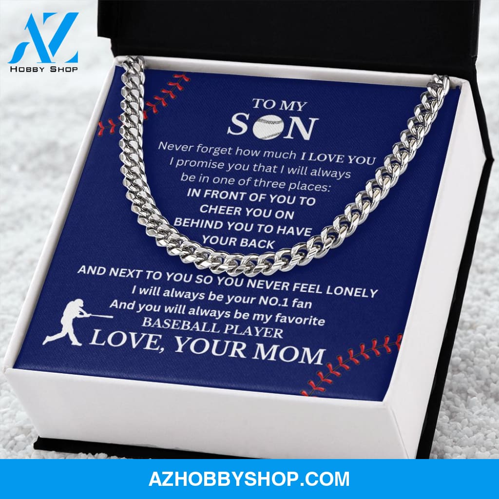 Cuban Link Necklace - My Baseball Son, Biggest Fan, From Mom