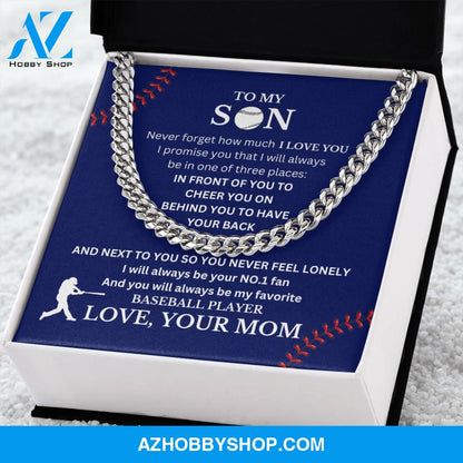 Cuban Link Necklace - My Baseball Son, Biggest Fan, From Mom