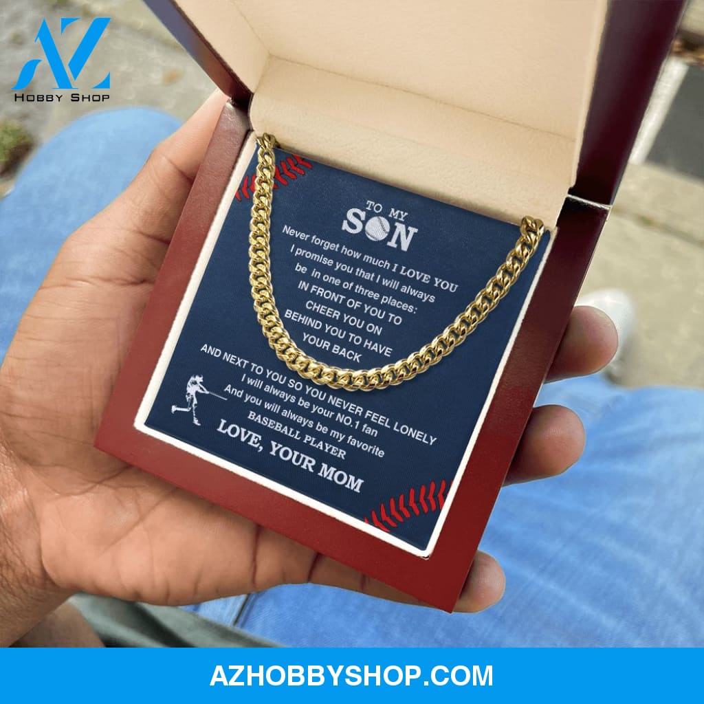 Cuban Link Necklace - My Baseball Son, Biggest Fan, From Mom