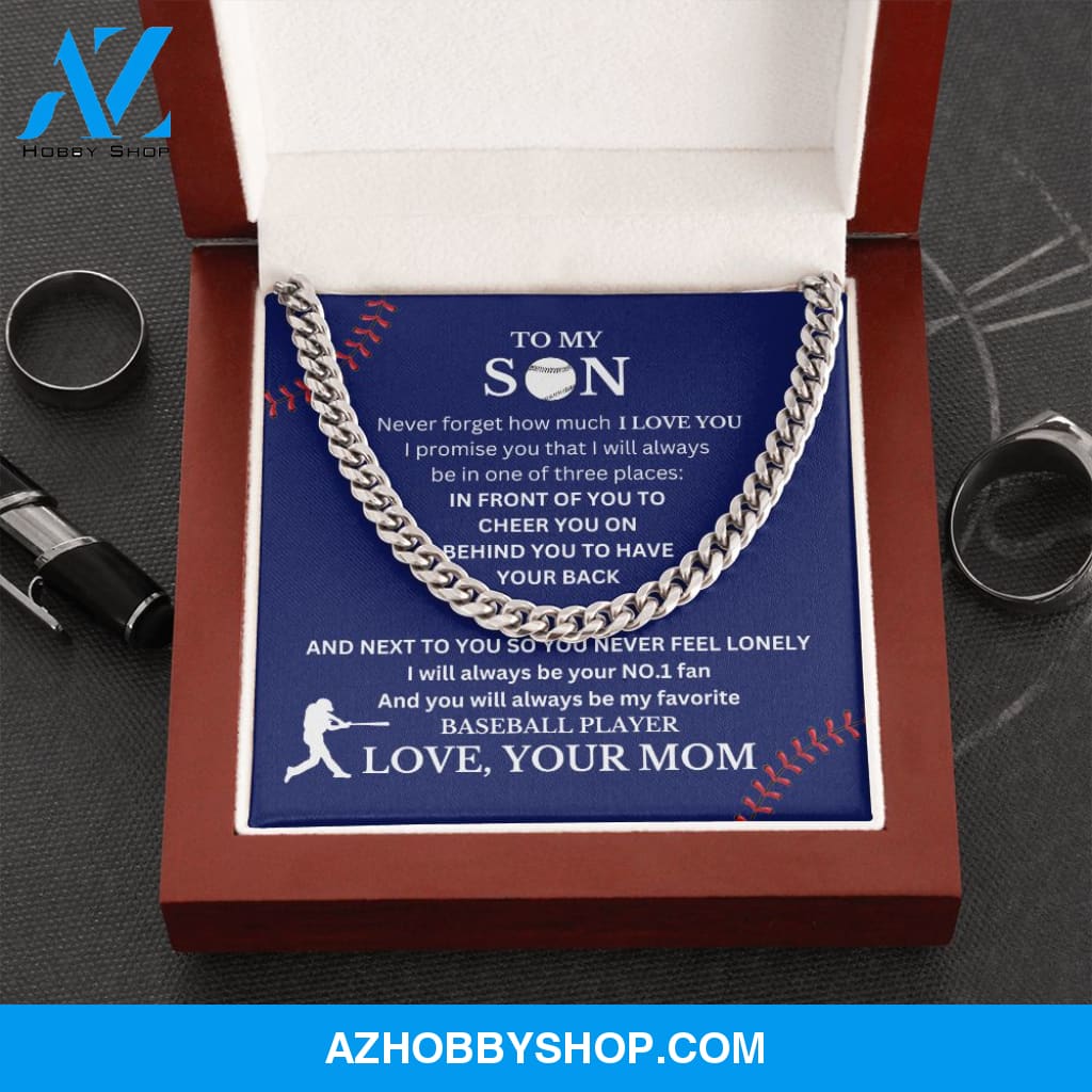 Cuban Link Necklace - My Baseball Son, Biggest Fan, From Mom