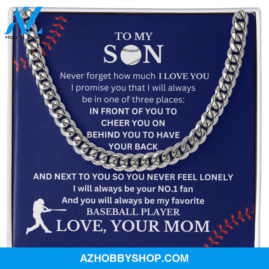 Cuban Link Necklace - My Baseball Son, Biggest Fan, From Mom