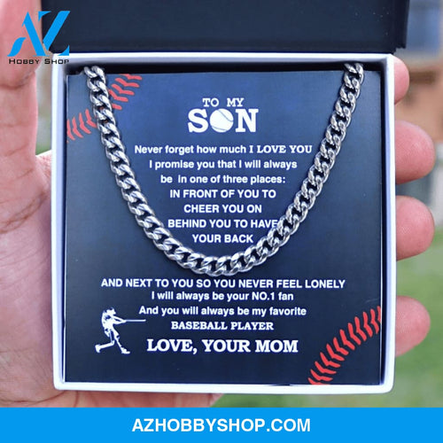 Cuban Link Necklace - My Baseball Son, Biggest Fan, From Mom