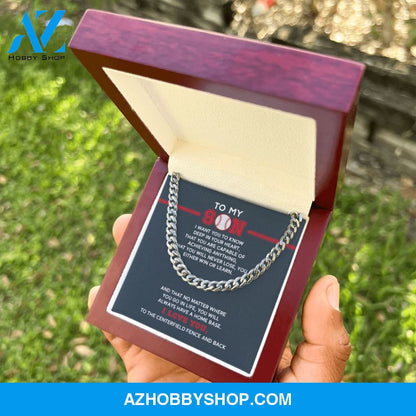 Cuban Link Necklace - To My Son, Achieve Anything, Home Base