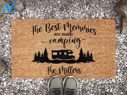 Custom Camping Doormat - Pesonalized Campsite Door Mat - Custom Coir Welcome Mat - Camping Decor
