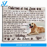 [CUSTOM] Custom Canvas Prints Personalized Memorial Pet Photo Name and Background Waiting at the door