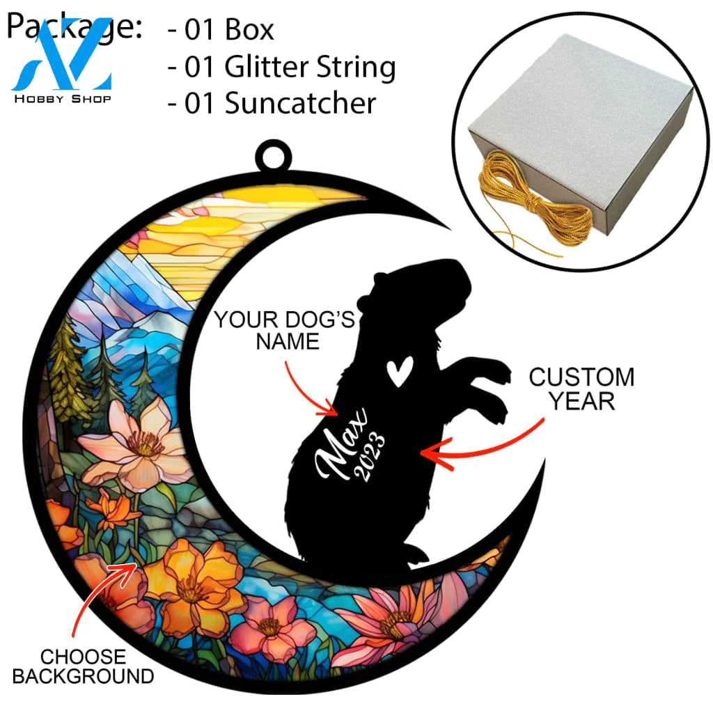 Custom Capybara Memorial Suncatcher Bereavement Loss Gift Pet Light Catcher Ornament Personalized