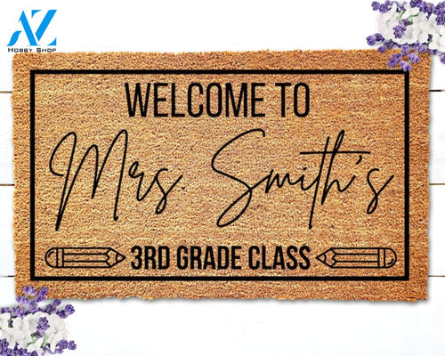 Custom Doormat for Classroom Doormat Teacher Gifts Personalized Teacher Doormat Welcome Mat for Classroom Door Mat Back
