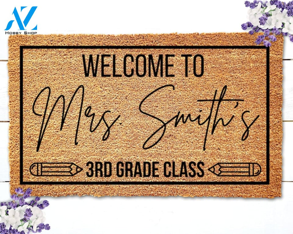 Custom Doormat for Classroom Doormat Teacher Gifts Personalized Teacher Doormat Welcome Mat for Classroom Door Mat Back