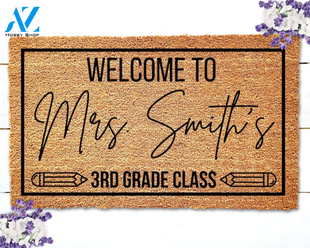 Custom Doormat for Classroom Doormat Teacher Gifts Personalized Teacher Doormat Welcome Mat for Classroom Door Mat Back