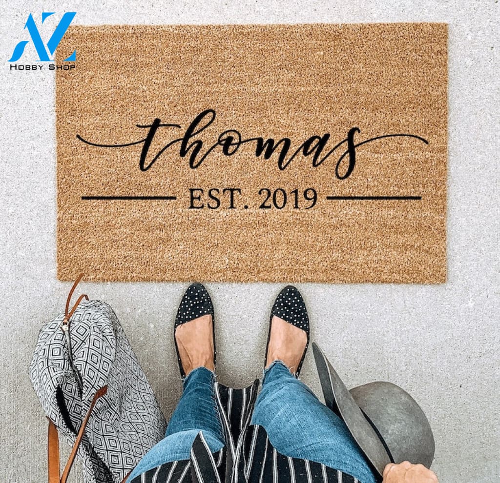 Custom Doormat Welcome Mat Last Name Doormat Housewarming Gift Wedding Gift Custom Doormat Anniversary Gift