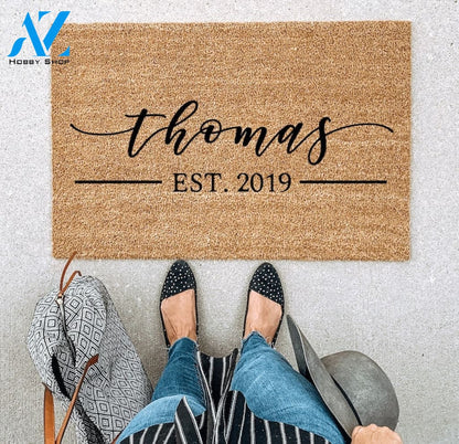 Custom Doormat Welcome Mat Last Name Doormat Housewarming Gift Wedding Gift Custom Doormat Anniversary Gift