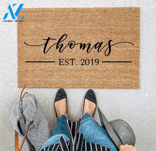 Custom Doormat Welcome Mat Last Name Doormat Housewarming Gift Wedding Gift Custom Doormat Anniversary Gift