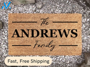 Custom Family Doormat - Family Name Rug - Family Home Decor - Doormat Personalized - Closing Gift - New Home Gift -
