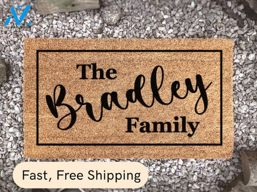 Custom Family Name Door Mat - Personalized Rug - Entry Way Mat - Family Wedding Gift - Last Name Doormat - Housewarming