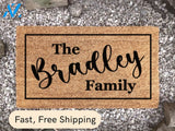 Custom Family Name Door Mat - Personalized Rug - Entry Way Mat - Family Wedding Gift - Last Name Doormat - Housewarming