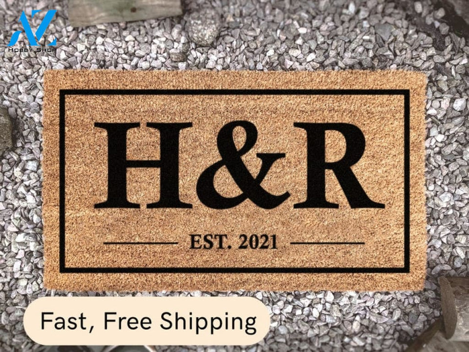 Custom Initial Doormat - Simple Monogram Door Mat - Home Decor - Personalised Gift - Doormat Personalized - Custom Door