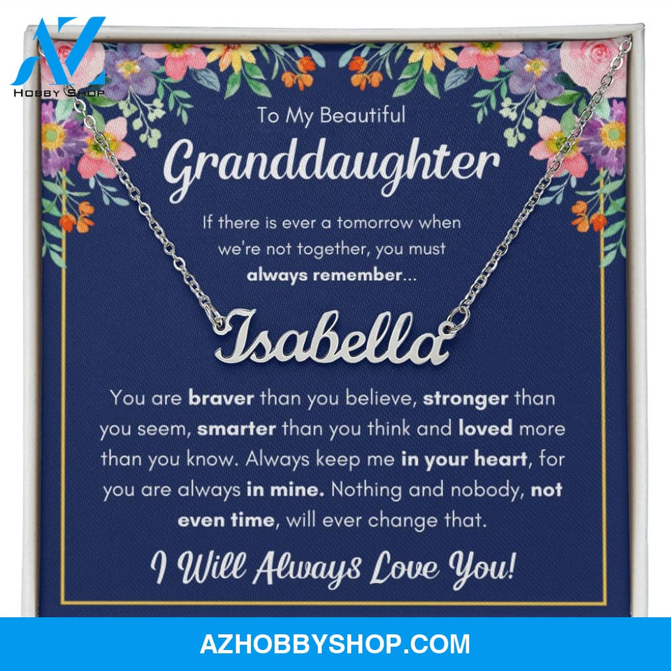 Custom name granddaughter gifts from grandma granddaughter necklace gifts for granddaughter grandmother granddaughter necklace from grandpa