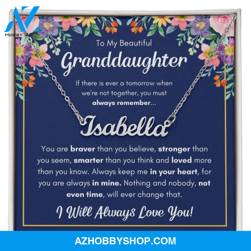 Custom name granddaughter gifts from grandma granddaughter necklace gifts for granddaughter grandmother granddaughter necklace from grandpa