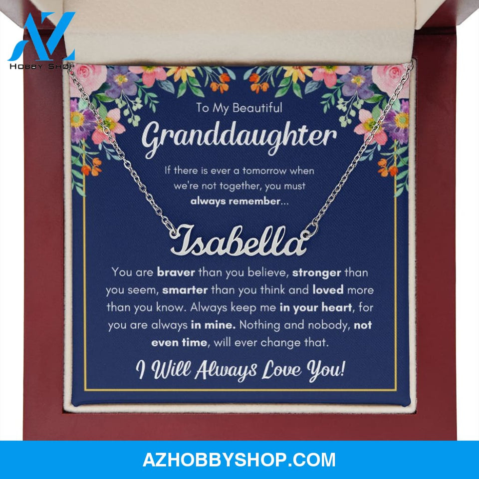 Custom name granddaughter gifts from grandma granddaughter necklace gifts for granddaughter grandmother granddaughter necklace from grandpa