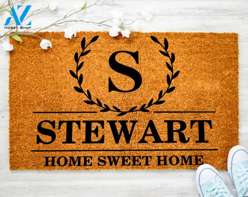 Custom Name Initial Family Name Doormat Front Door Doormat Porch Decor Housewarming Gift Doormat Funny Doormat