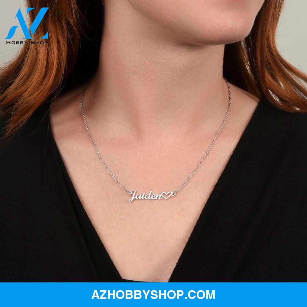 Custom Name Necklace With a Heart Silver and Gold