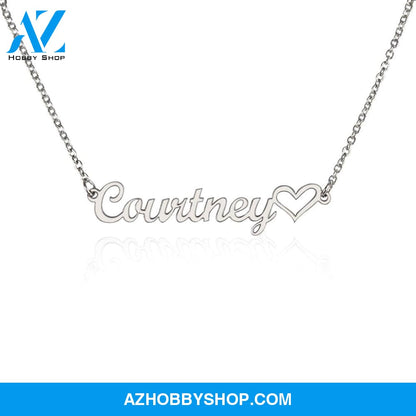 Custom Name Necklace With a Heart Silver and Gold