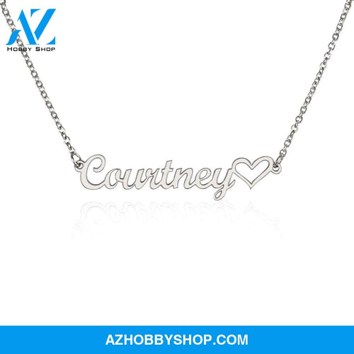 Custom Name Necklace With a Heart Silver and Gold
